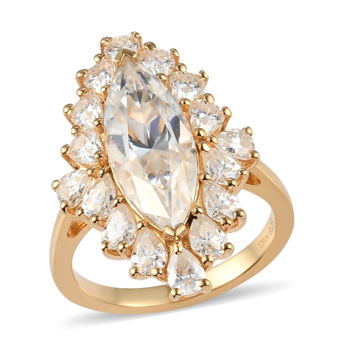 Moissanite Cocktail Ring in Vermeil Yellow Gold Over Sterling Silver (Size 10.0) 5.90 ctw image number 0