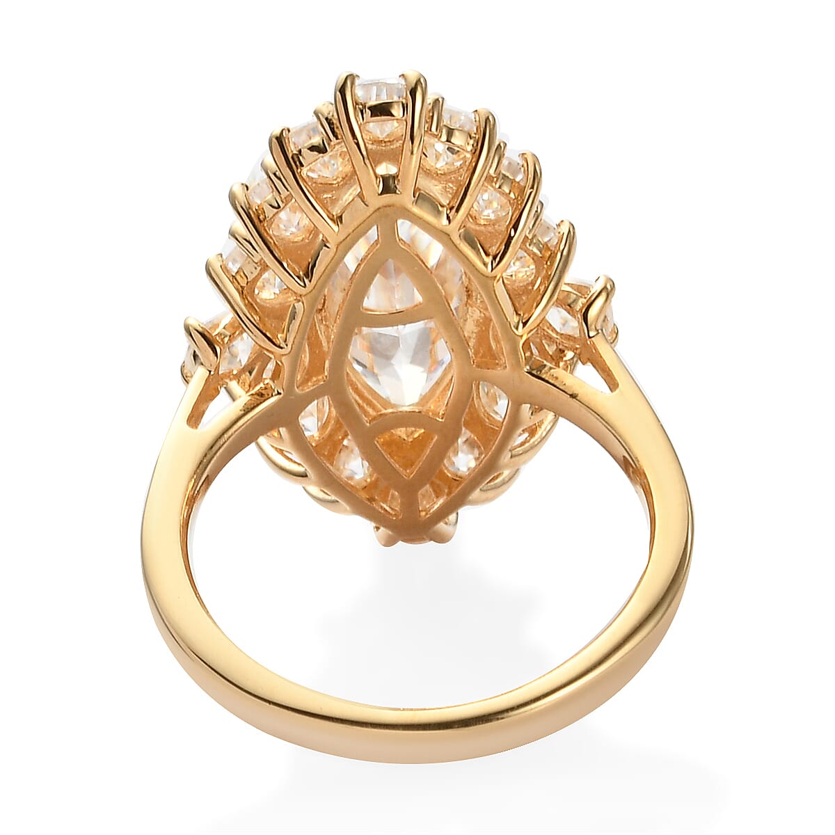 Moissanite Cocktail Ring in Vermeil Yellow Gold Over Sterling Silver (Size 11.0) 5.90 ctw image number 4