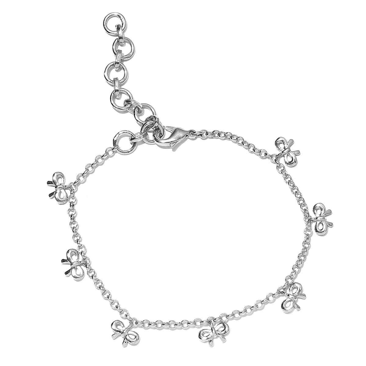 KARIS Infinity Charm Anklet in Platinum Bond 7-9Inches image number 0