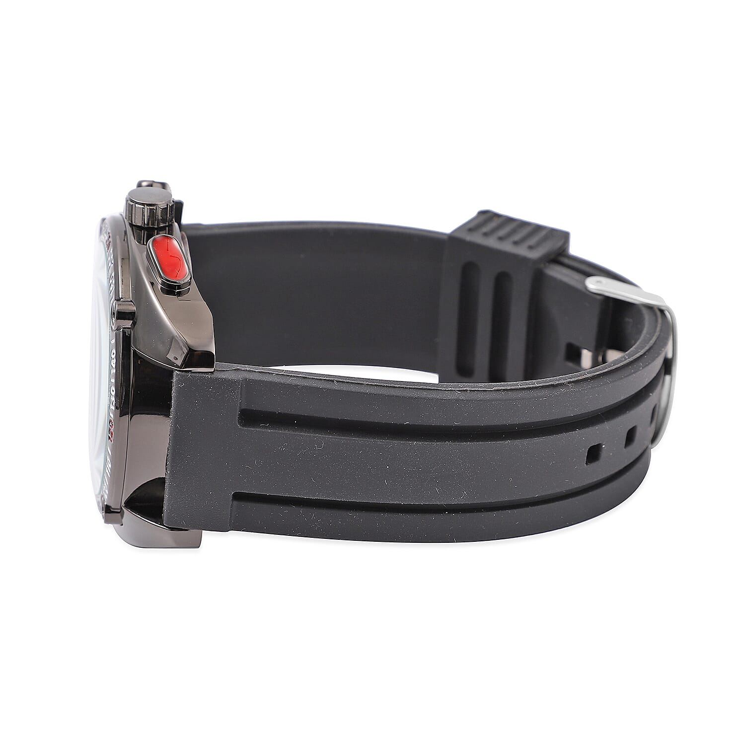 Strada Japanese Movement Watch with Black Silicone Strap and Stainless Steel Back (47mm)