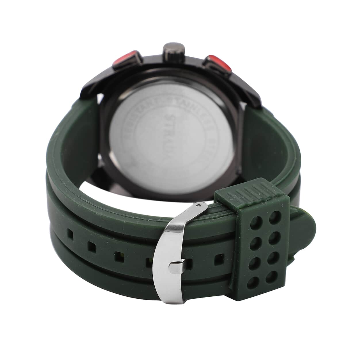 Strada Japanese Movement Watch with Dark Green Silicone Strap and Stainless Steel Back (47mm) image number 5