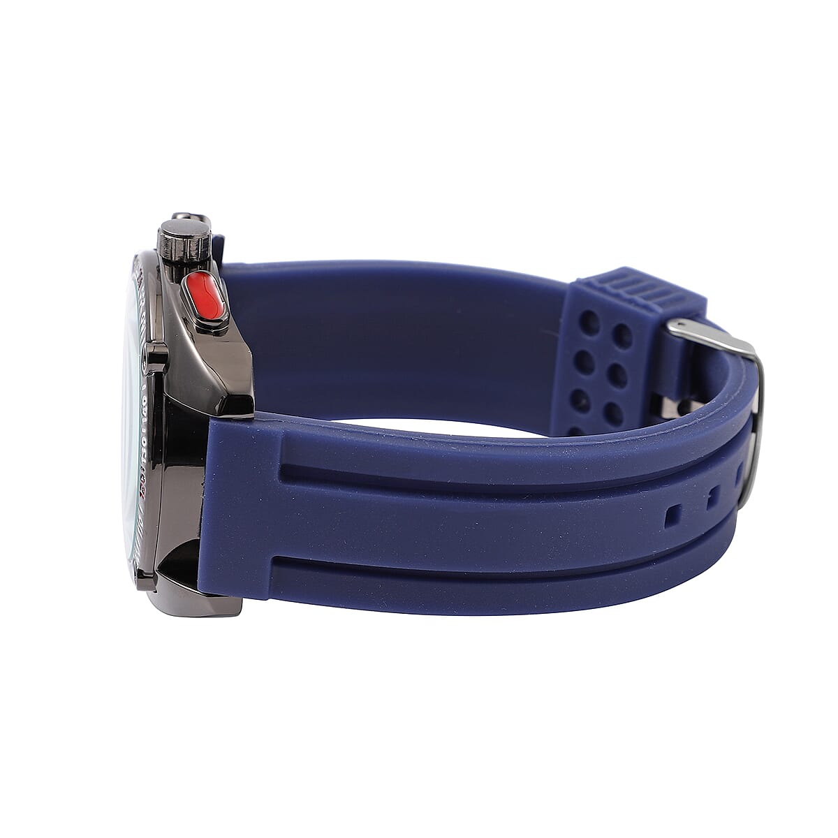Strada Japanese Movement Watch with Navy Blue Silicone Strap and Stainless Steel Back (47mm) image number 4