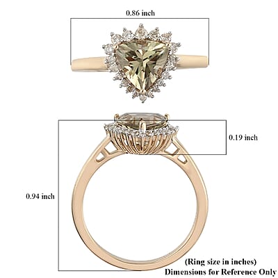 One Of A Kind Luxoro 14K Yellow Gold AAA Turkizite and G-H I3 Diamond Halo Ring (Size 9.0) 2.25 ctw