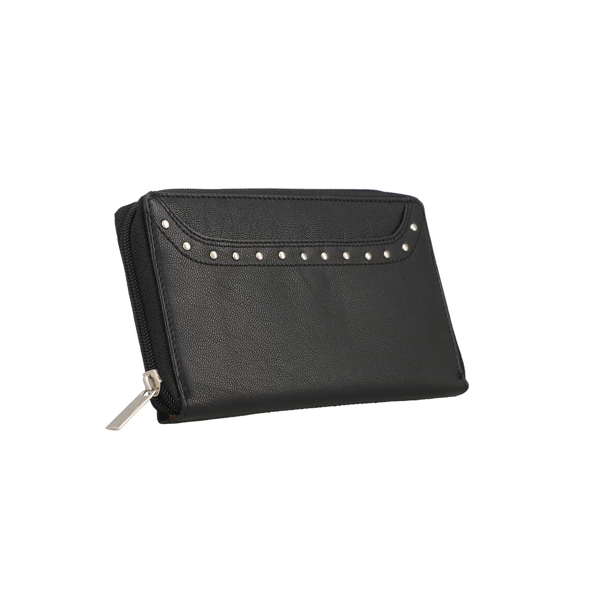 Black Genuine Leather RFID Women's Wallet (7.5"x4.5") image number 3