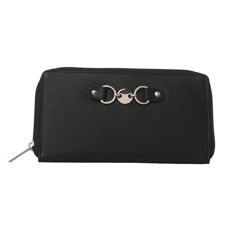 Union Code Black Genuine Leather RFID Women's Wallet
