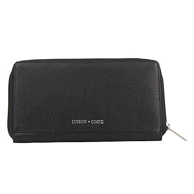 Union Code Black Genuine Leather RFID Women's Wallet