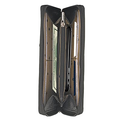 Union Code Black Genuine Leather RFID Women's Wallet