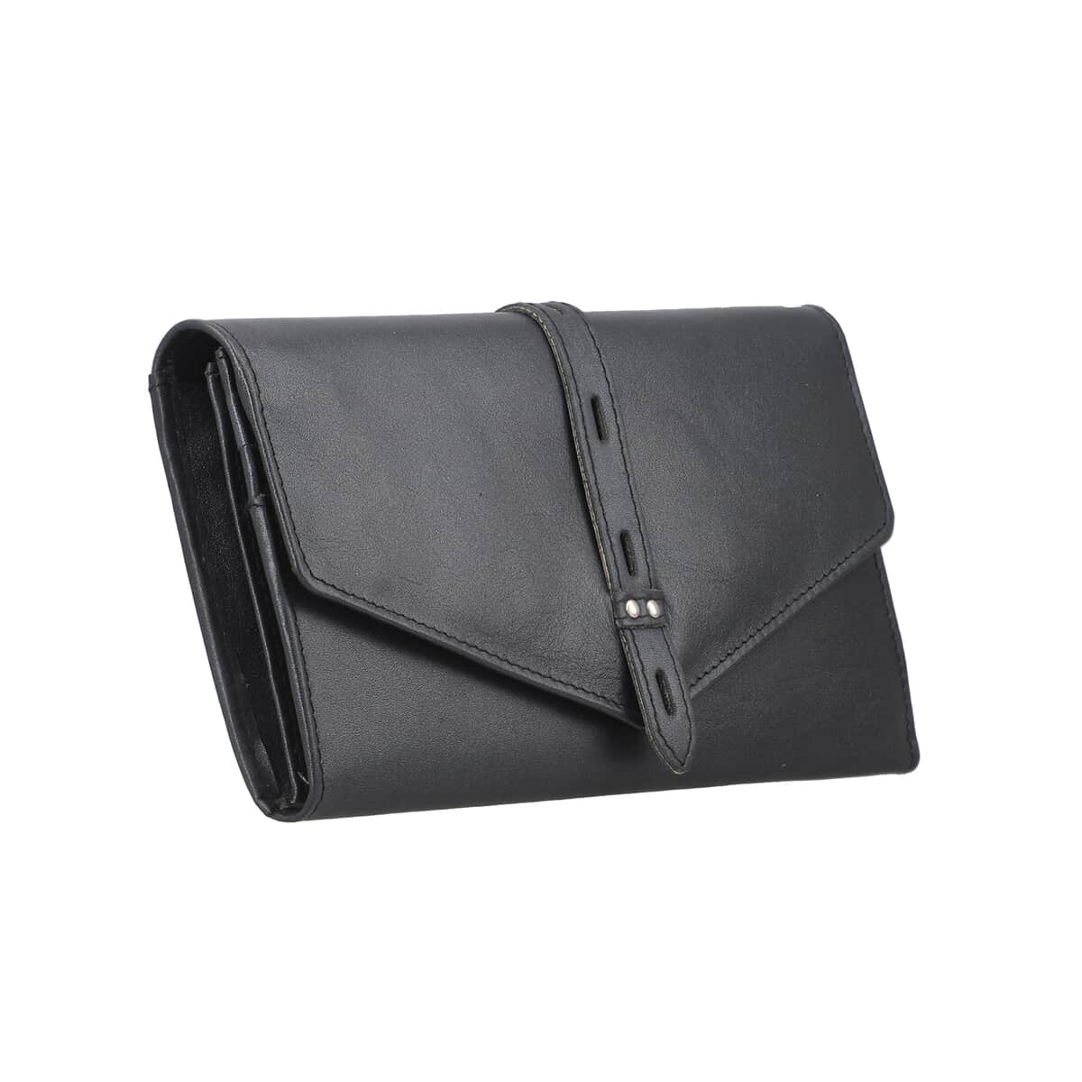 Black Genuine Leather RFID Women's Wallet (7.5"x4.5") image number 3