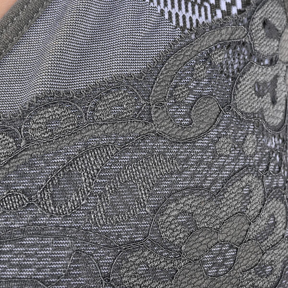 Sankom Patent Support & Posture Lace Bra with Bamboo Fibers - M , Gray image number 3