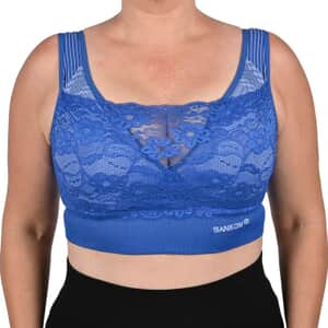 Sankom Patent Support & Posture Lace Bra with Cooling Fibers - S , Navy