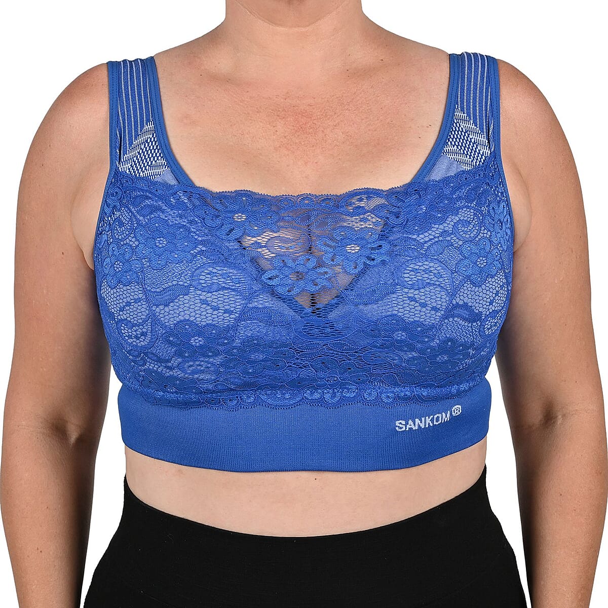 Mother's day jewelry SANKOM Set of 3 Patent Classic Support and Posture  Lace Bras - S/M