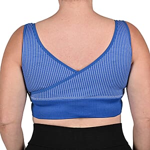 Sankom Patent Support & Posture Lace Bra with Cooling Fibers - M/L , Navy