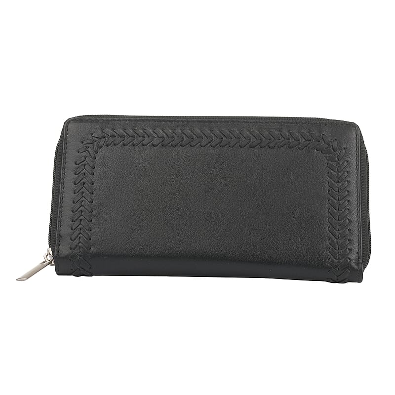 Union Code Black Genuine Leather RFID Women's Wallet