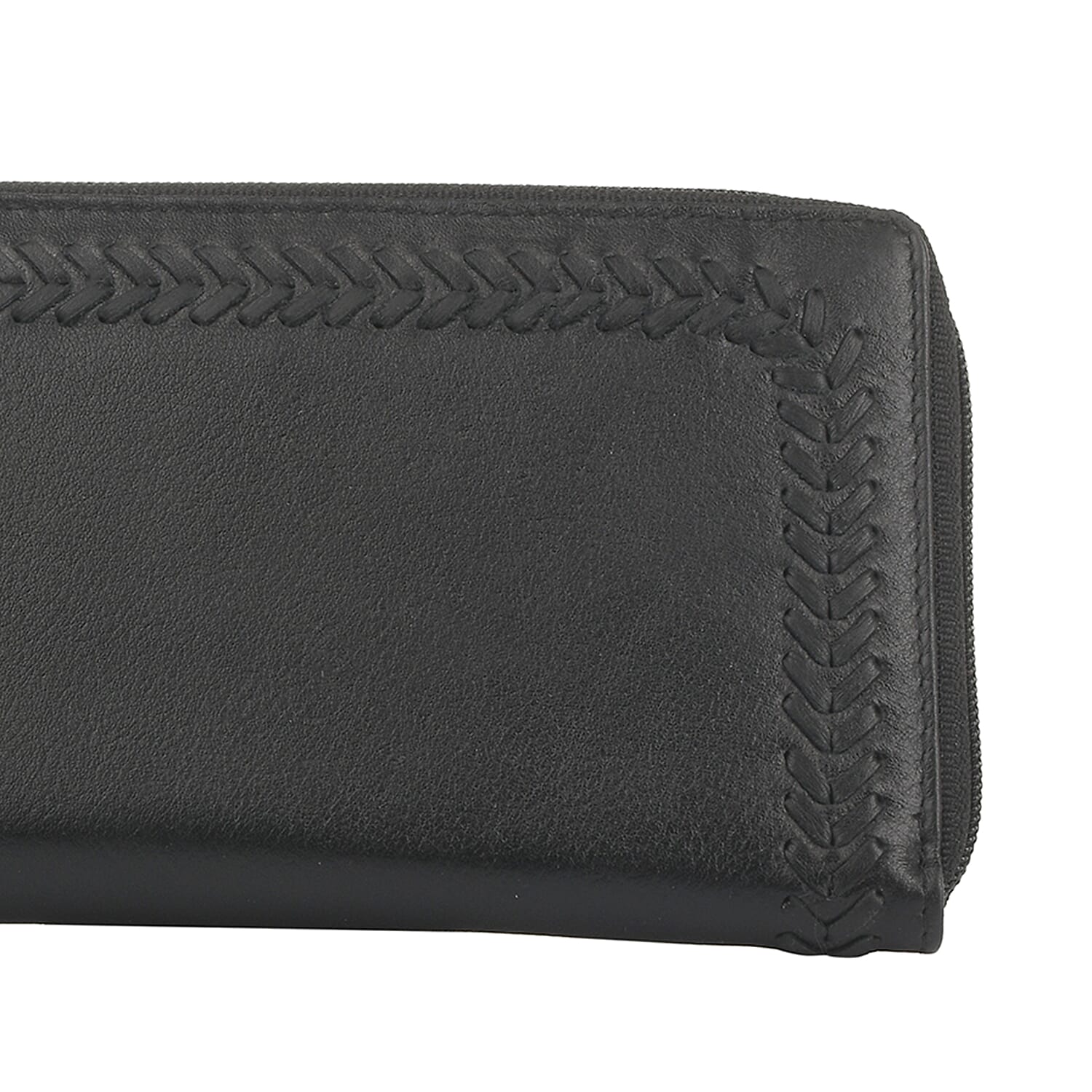 Union Code Black Genuine Leather RFID Women's Wallet