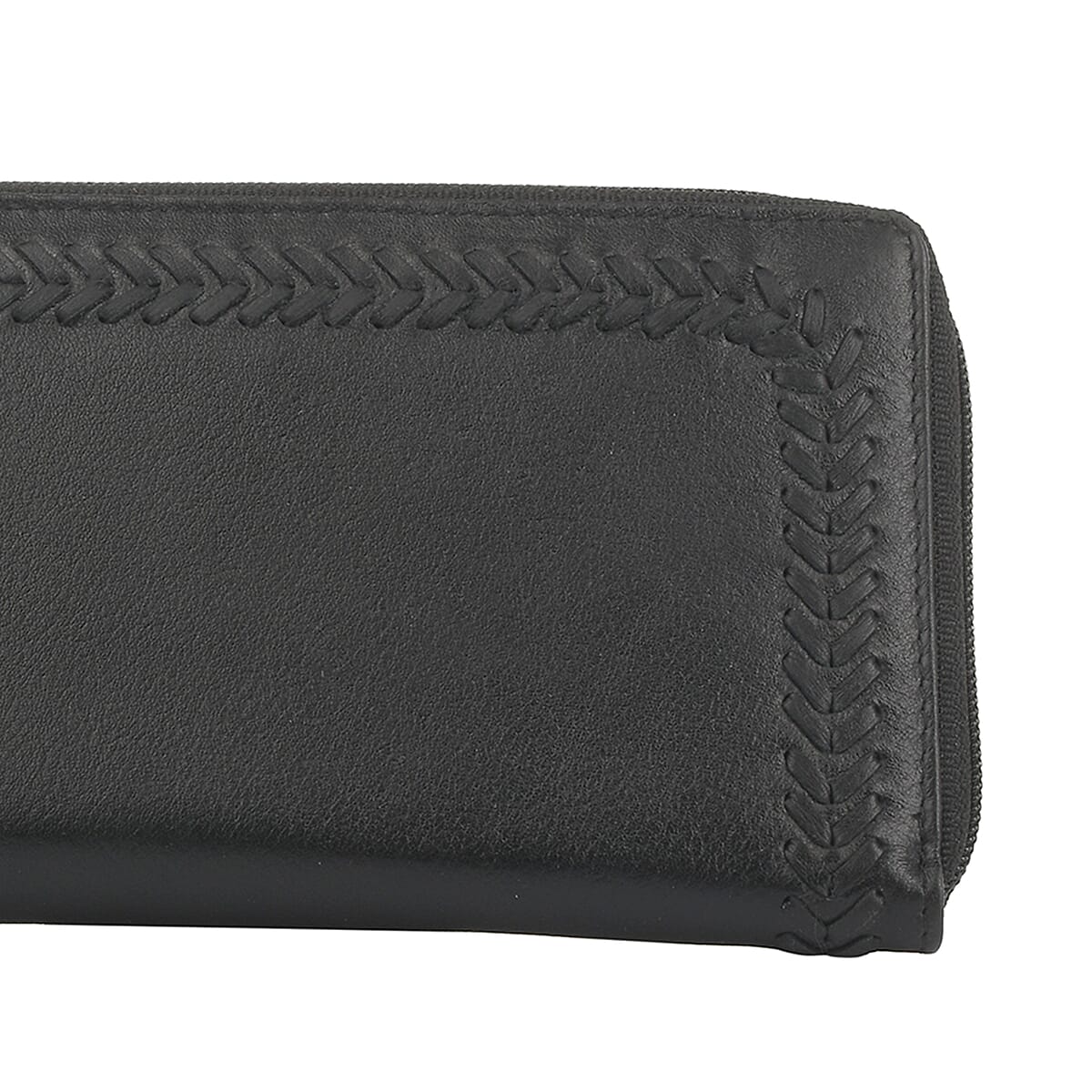 UNION CODE Black Genuine Leather RFID Women's Wallet image number 6