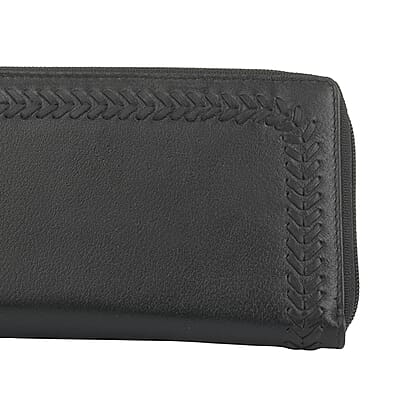 Union Code Black Genuine Leather RFID Women's Wallet