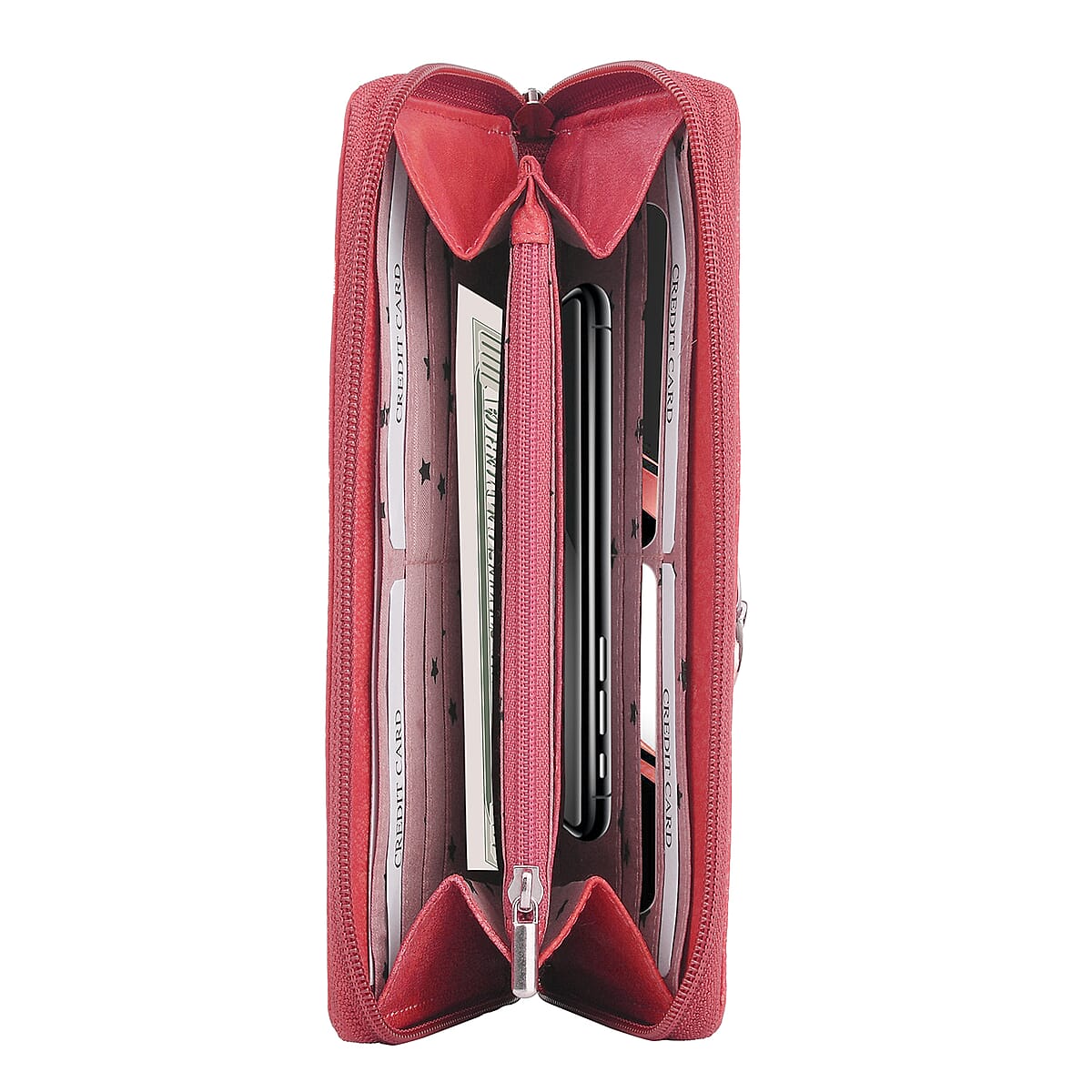 Union Code Red Genuine Leather RFID Women's Wallet image number 5