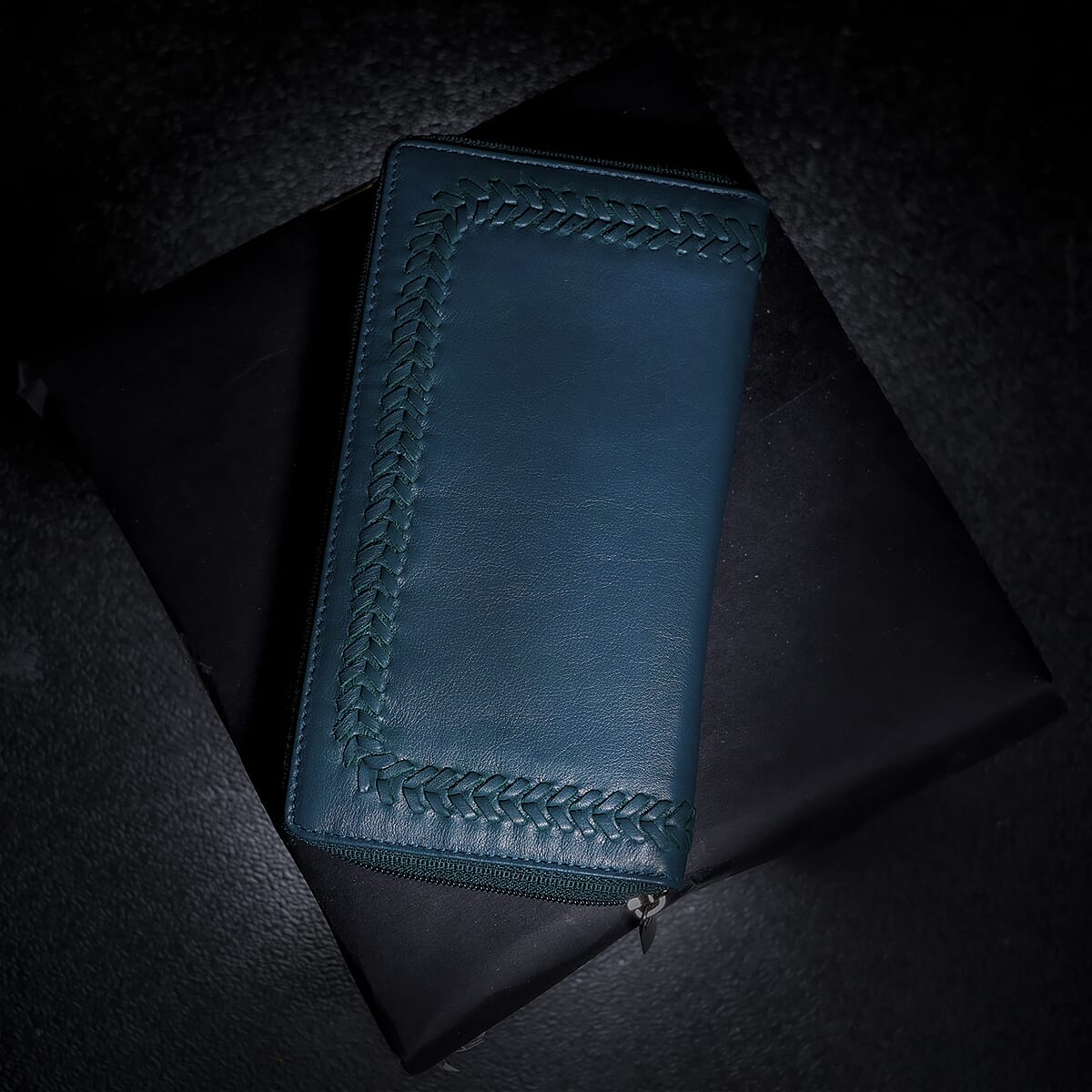 Union Code Teal Genuine Leather RFID Women's Wallet image number 1
