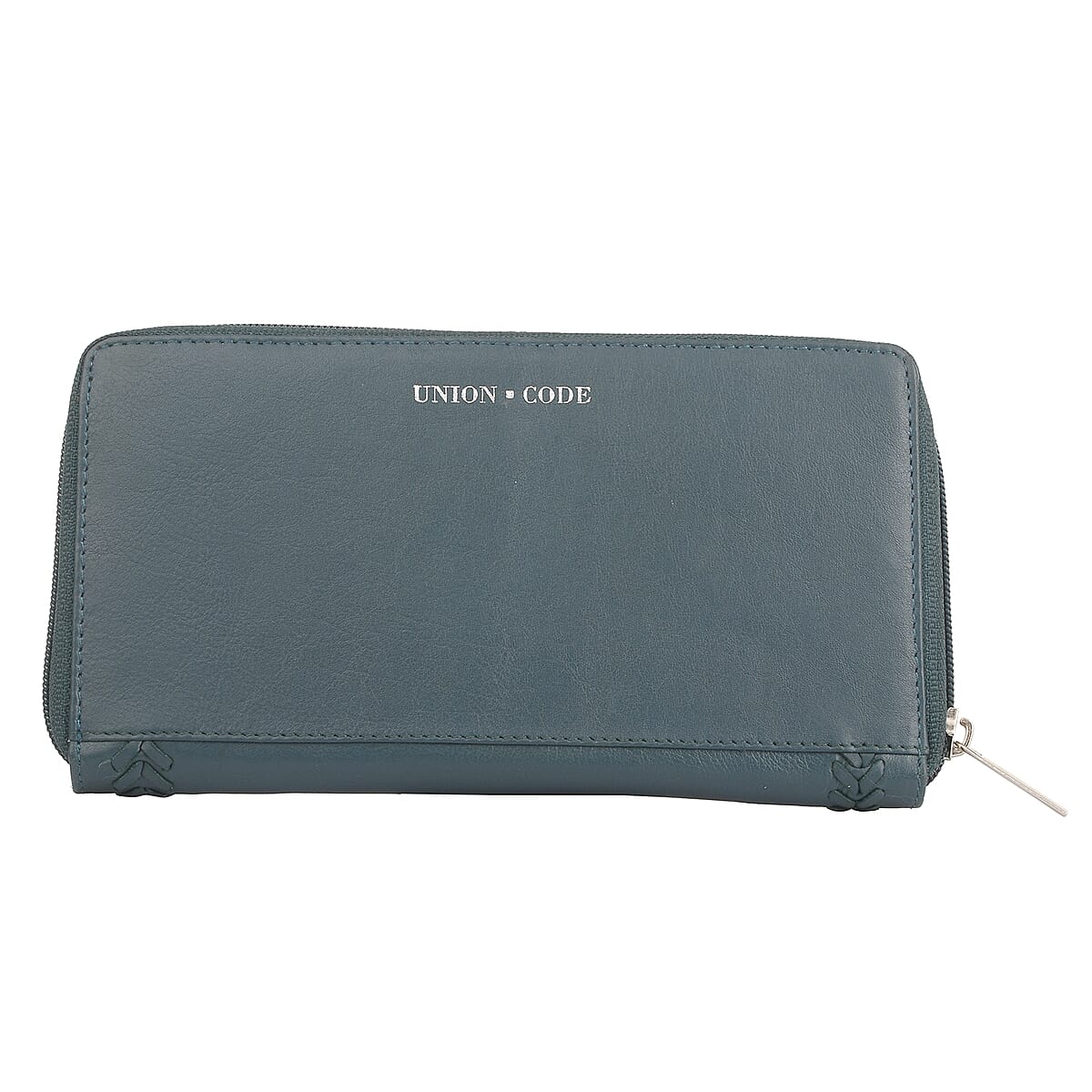 Union Code Teal Genuine Leather RFID Women's Wallet image number 4