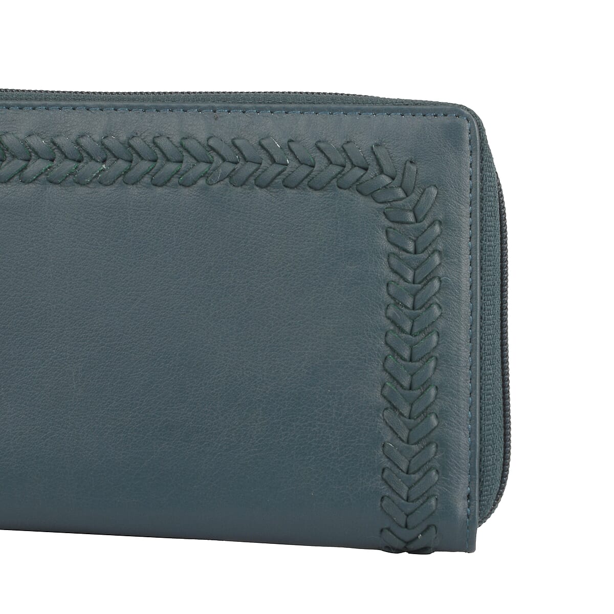 Union Code Teal Genuine Leather RFID Women's Wallet image number 6