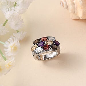 Multi Gemstone Ring in Stainless Steel (Size 10.0) 5.00 ctw