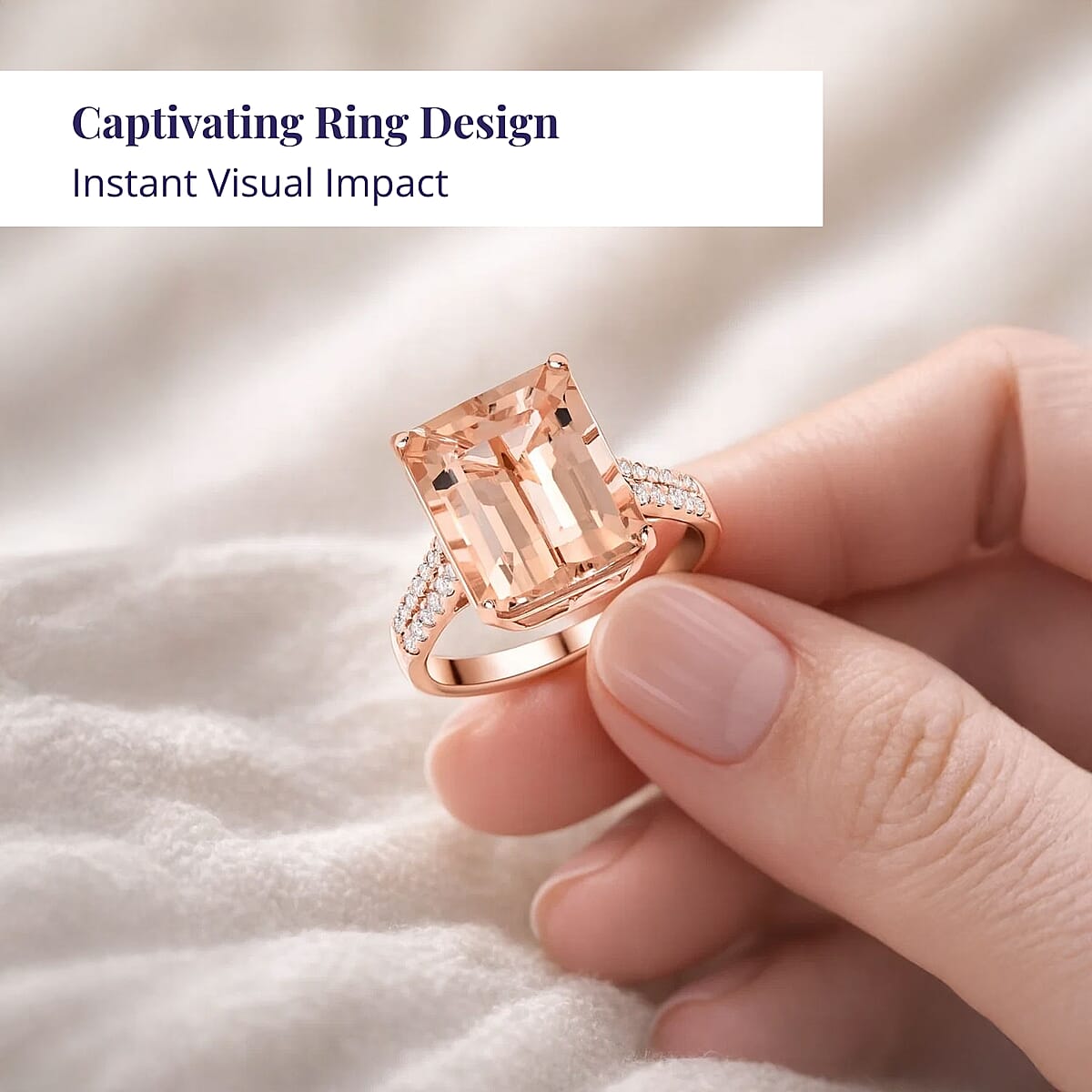 Certified & Appraised Luxoro 14K Rose Gold AAA Marropino Morganite and I2 Diamond Ring (Size 9.5) 6.15 ctw image number 4