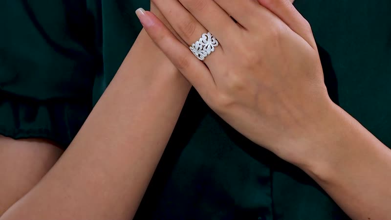 Karis Diamond Accent Ring in Rhdodium and 18K YG Plated (Size 10)