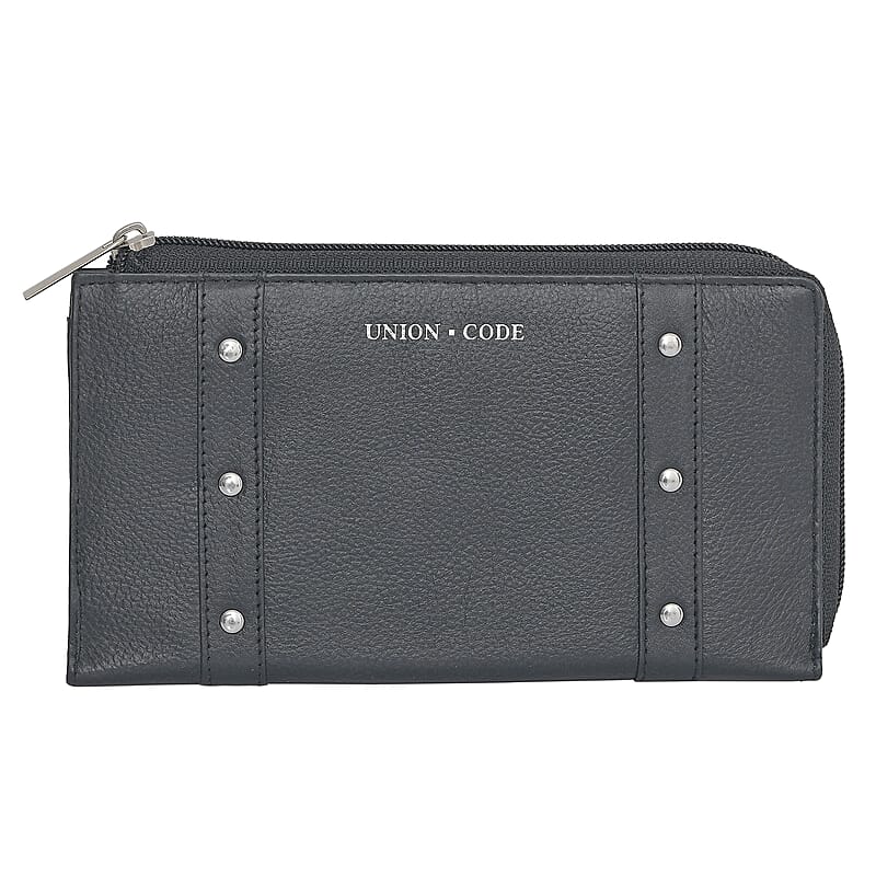 Union Code Black Genuine Leather RFID Women's Wallet