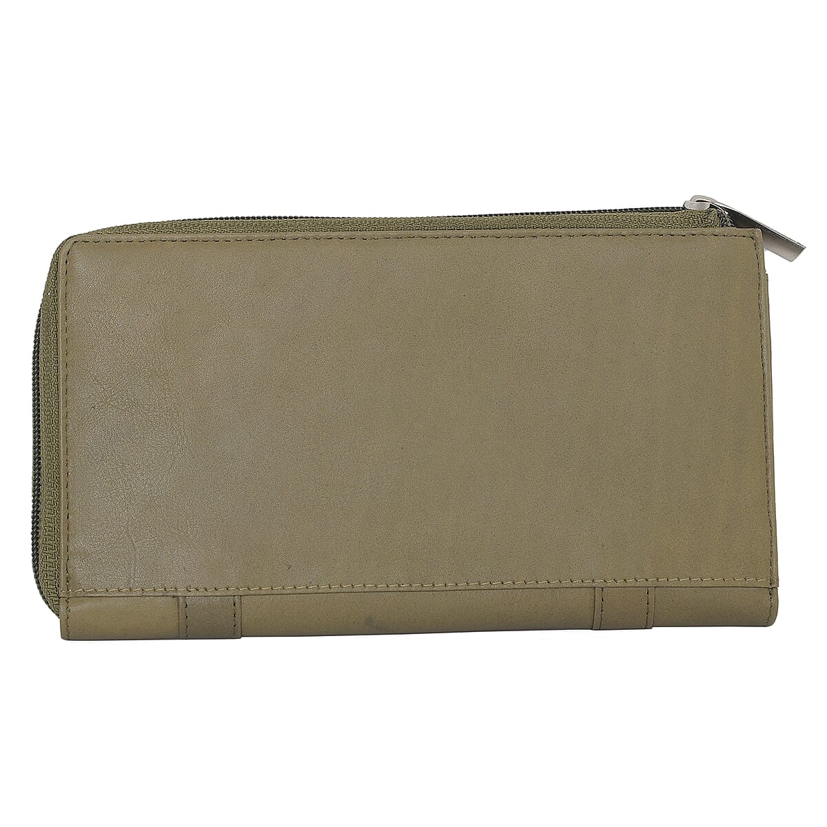 Union Code Moss Green Genuine Leather RFID Women's Wallet image number 6
