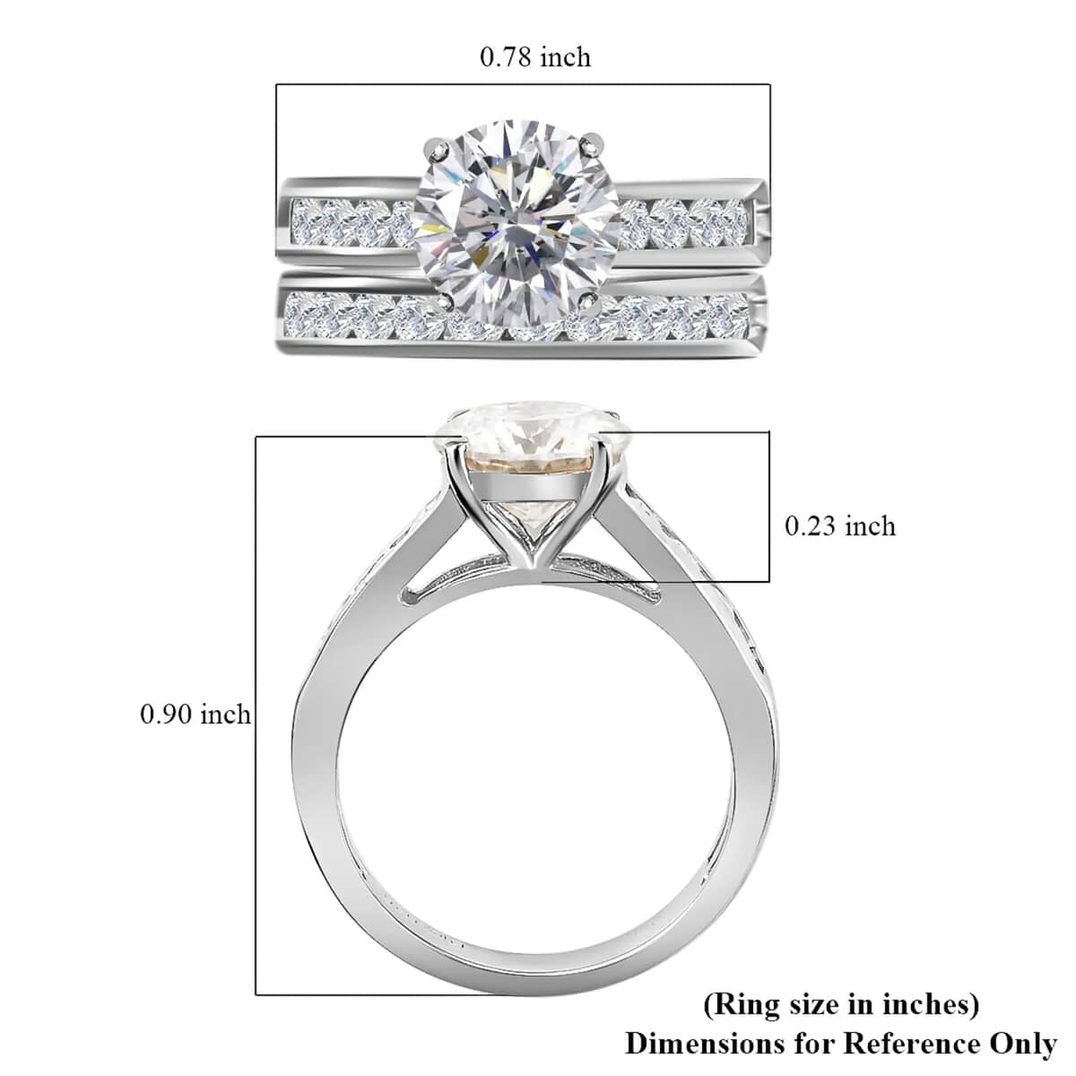 120 Facets White Moissanite 2.65 ctw Stackable Band Ring in Platinum Over Sterling Silver (Size  11.0) image number 6