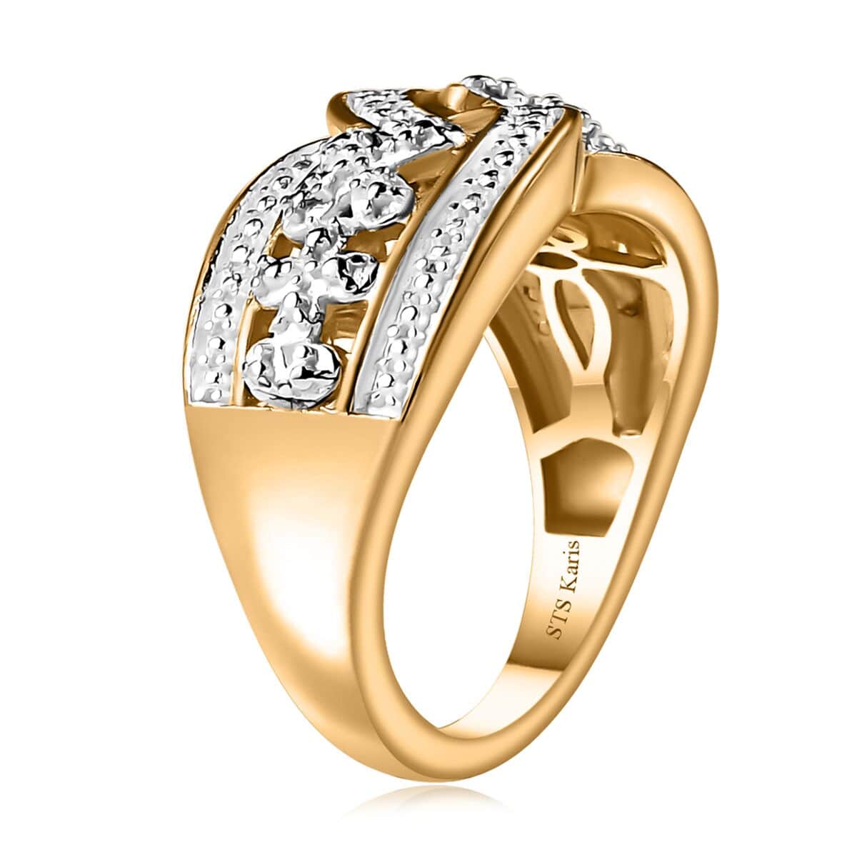 Karis Diamond Accent Ring in 18K YG Plated (Size 10.0) image number 3