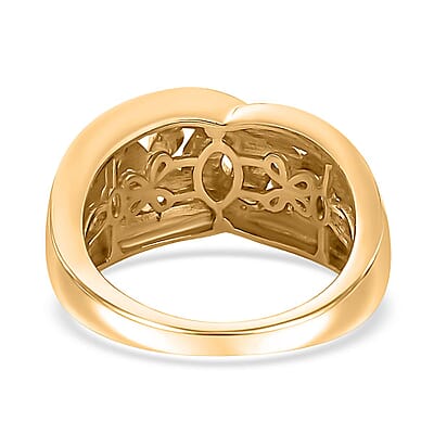 Karis Diamond Accent Floral Ring in 18K YG Plated (Size 10.0)