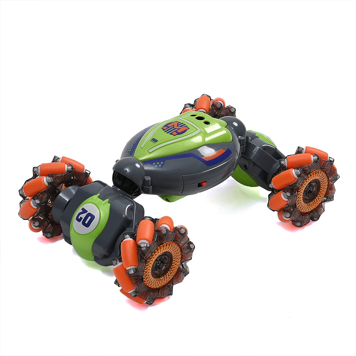 Green 4 Wheel Light and Musical Stunt Car with Remote Control (25km/H Maximum Speed) (Charge for 2 Hours, 3.7V 500mAH Lithium Battery) image number 6