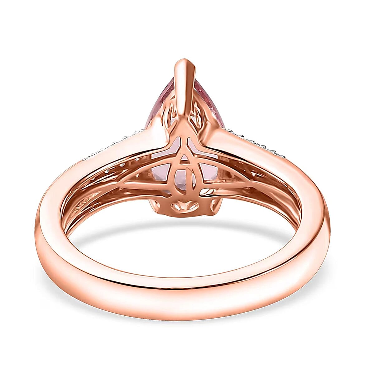 Luxoro AAA Pink Morganite, Paraiba Tourmaline and G-H I2 Diamond 2.10 ctw Ring in 14K Rose Gold (Size 6.0) 4.25 Grams image number 6