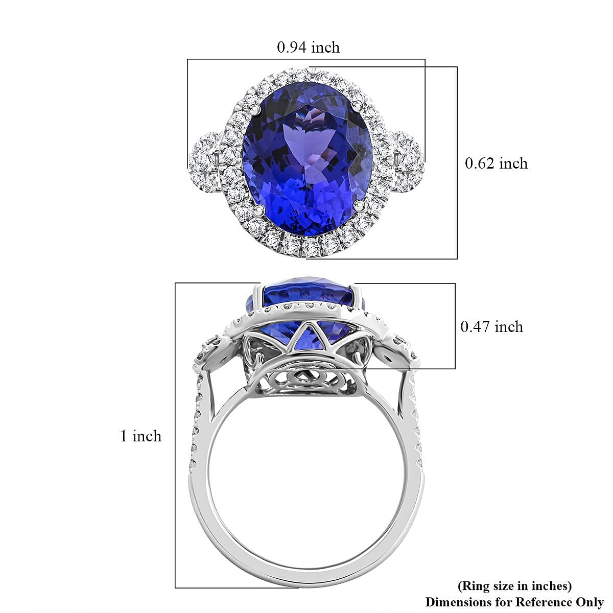 Certified & Appraised Rhapsody 950 Platinum AAAA Tanzanite and E-F VS Diamond Ring (Size 5.5) 7.35 ctw image number 5
