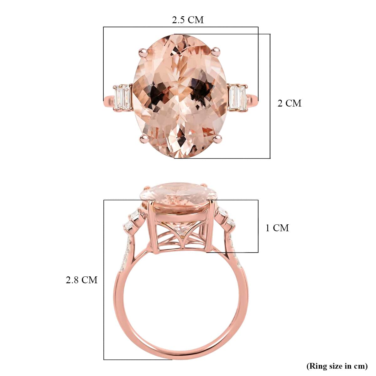 Certified and Appraised Iliana AAA Marropino Morganite and G-H I1 Diamond 8.00 ctw Ring in 18K Rose Gold (Size 5.5) image number 5