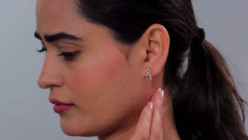 D'Joy Premium Blush Tourmaline and White Zircon 1.25 ctw Heart Earrings in 18K Vermeil Rose Gold Over Sterling Silver