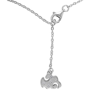 Premium Multi Sapphire and Moissanite 11.60 ctw Tennis Necklace in Rhodium Over Sterling Silver 18 Inches