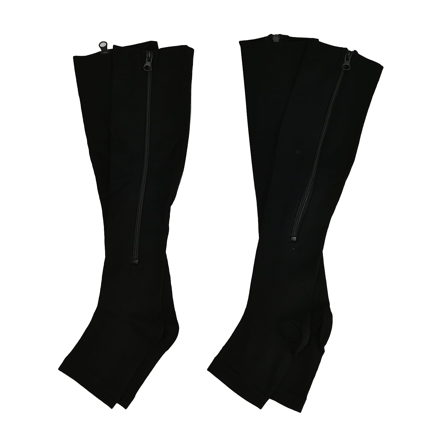 Set of 2 Pairs Black Zipper Compression Socks- XXL (18 above)