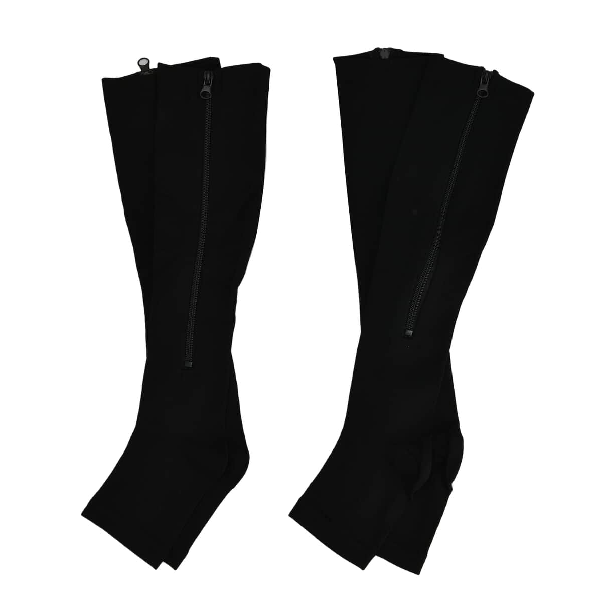 Set of 2 Pairs Black Zipper Compression Socks- XXL (46 above) image number 0