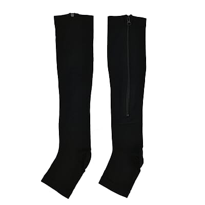 Set of 2 Pairs Black Zipper Compression Socks- XXL (18 above)