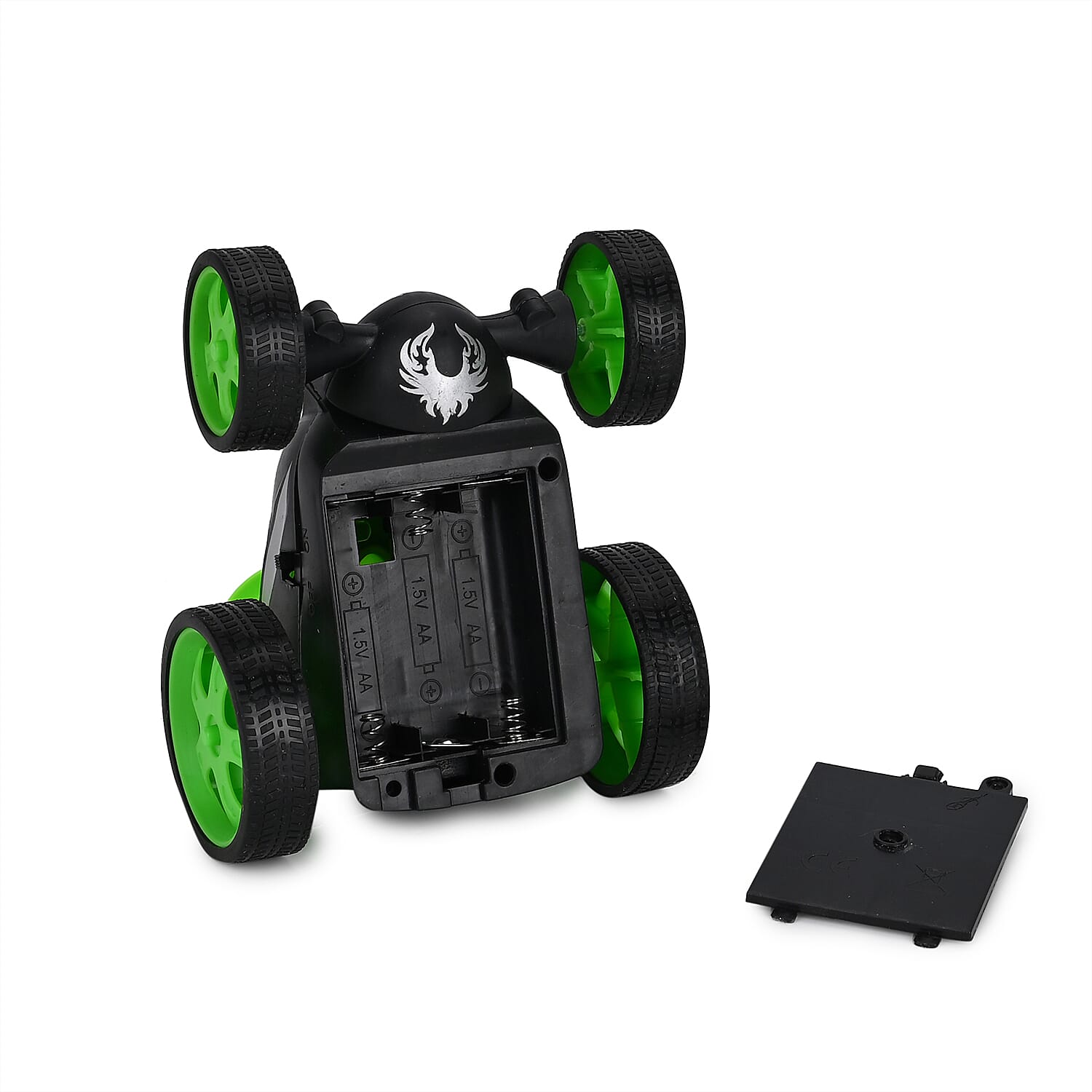 2pack Invincible Tornado RC Stunt Car with Flashing Light & Remote Control - Yellow and Green (3xAAA, 2xAA Batteries Not Included)