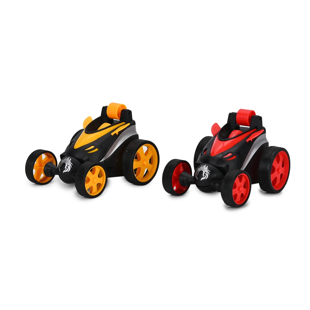 2pack Invincible Tornado RC Stunt Car with Flashing Light & Remote Control - Yellow and Red (3xAAA, 2xAA Batteries Not Included) image number 2