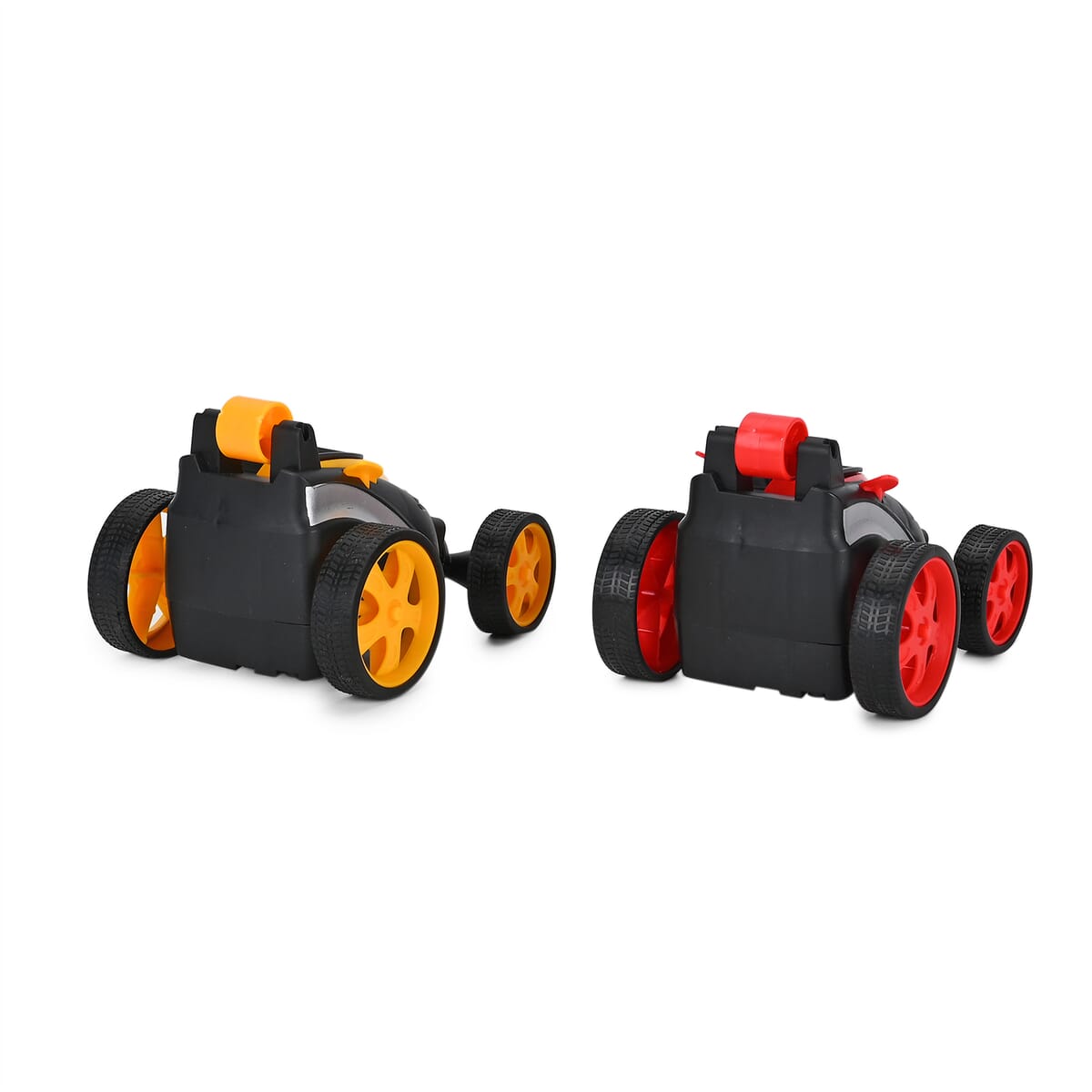 2pack Invincible Tornado RC Stunt Car with Flashing Light & Remote Control - Yellow and Red (3xAAA, 2xAA Batteries Not Included) image number 3
