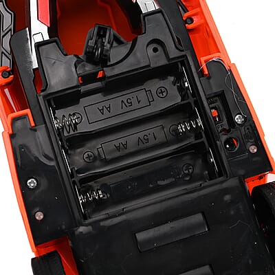 Orange Remote Transforming Into Robot Car with Headlight (Powered by 3AAA Battery and Remote Control By 2AA Battery not Included)