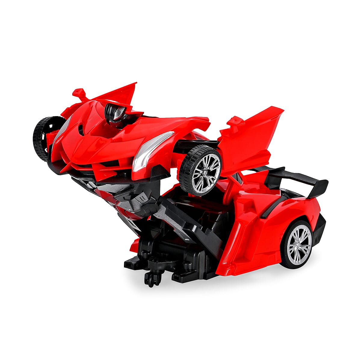 Red Remote Transforming Into Robot Car with Headlight (Powered by 3AAA Battery and Remote Control By 2AA Battery not Included) image number 4