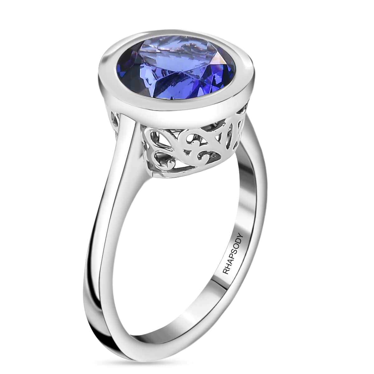 Rhapsody 950 Platinum AAAA Tanzanite Solitaire Ring (Size 10.0) 5.75 Grams 4.35 ctw image number 3