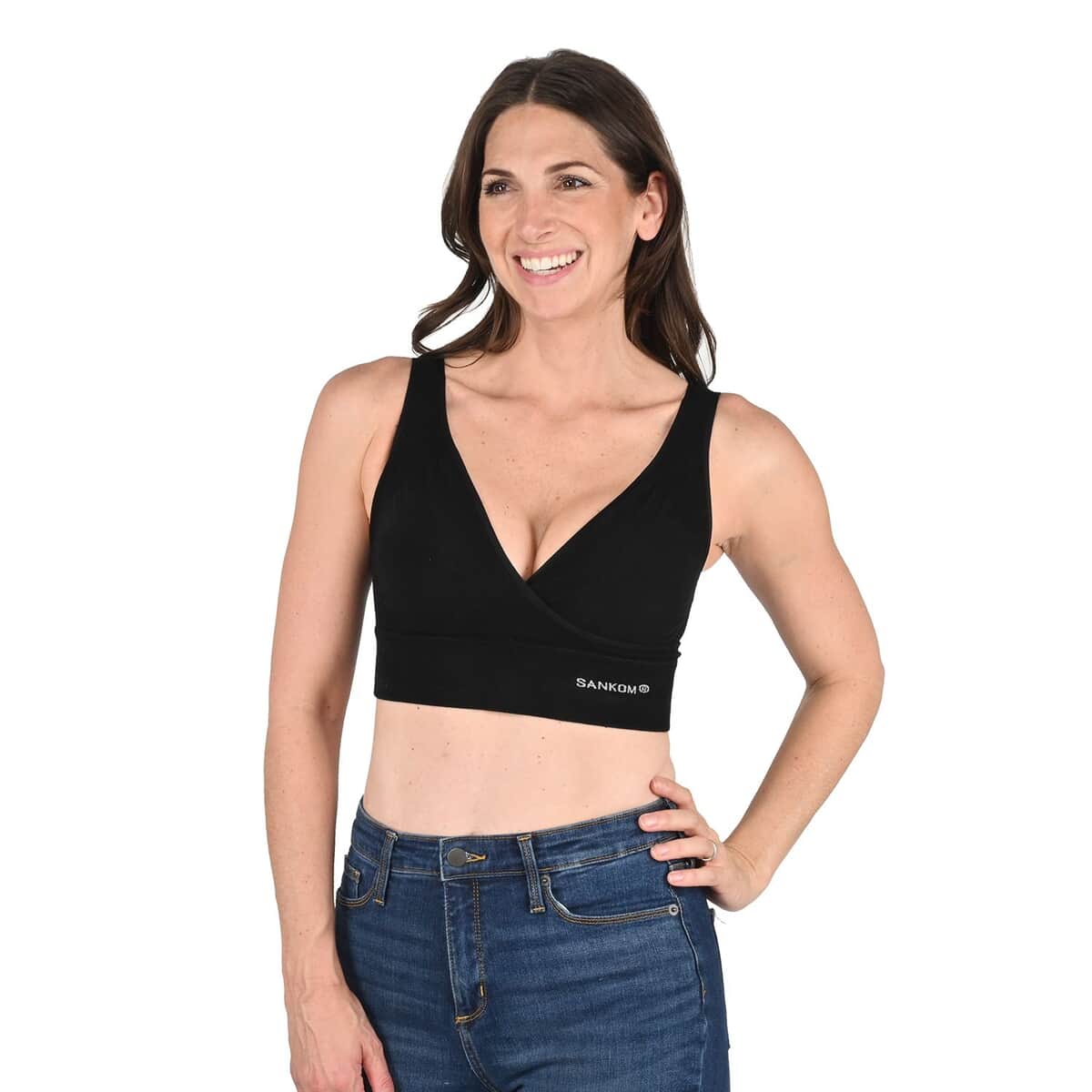 Sankom Patent Organic Cotton Support & Posture Bra - (Medium) , Black image number 0