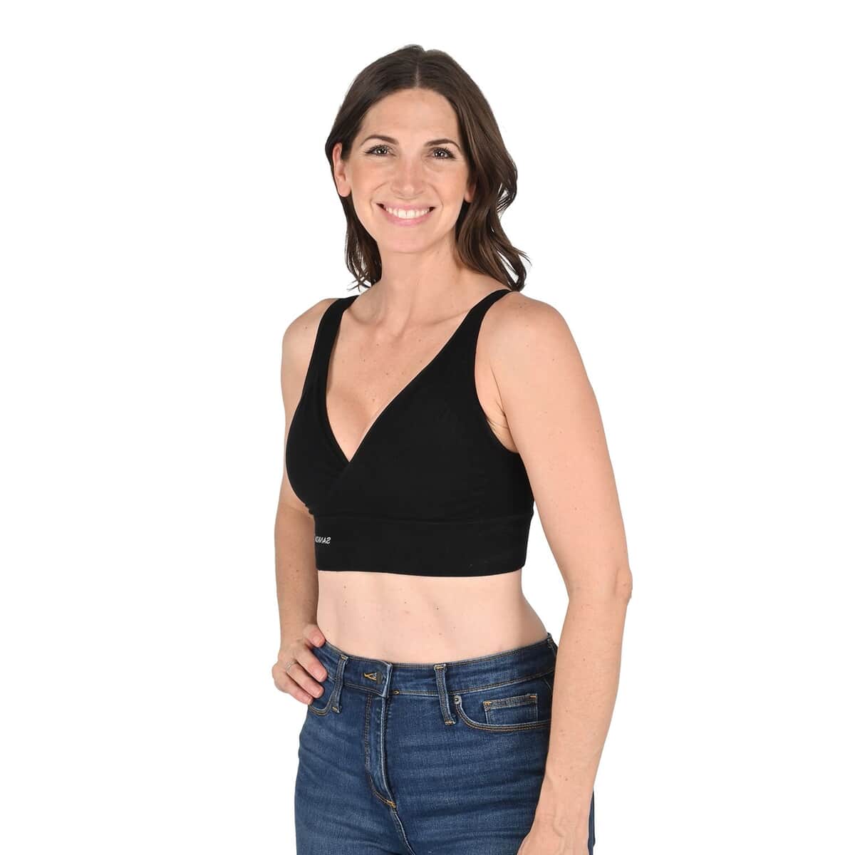 Sankom Patent Organic Cotton Support & Posture Bra - (Medium) , Black image number 2