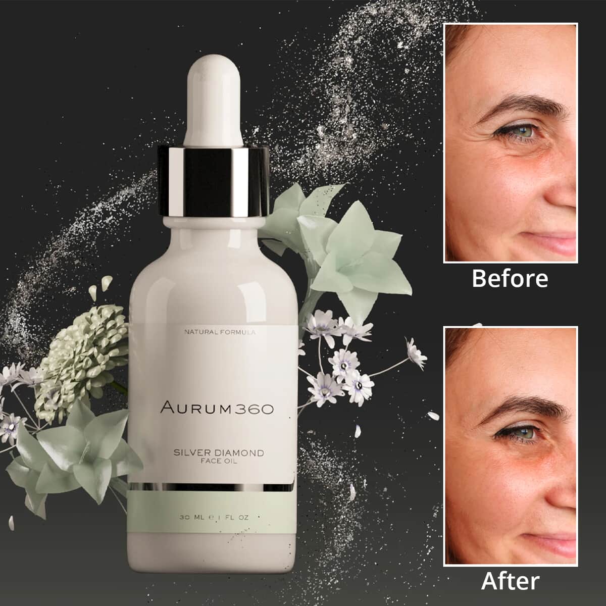 Aurum 360 Silver Diamond Organic Anti Aging Face Oil image number 1